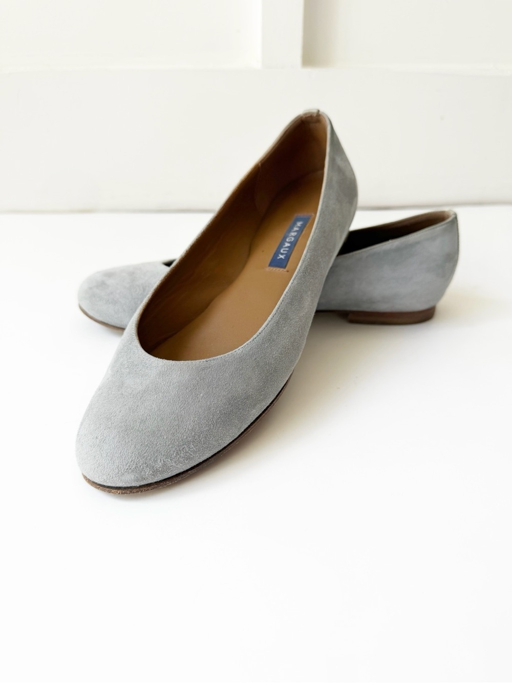 MARGAUX grey suede the classic ballet flat